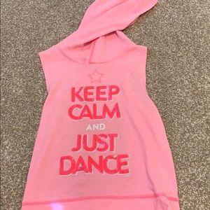 Girls pink hooded tank top